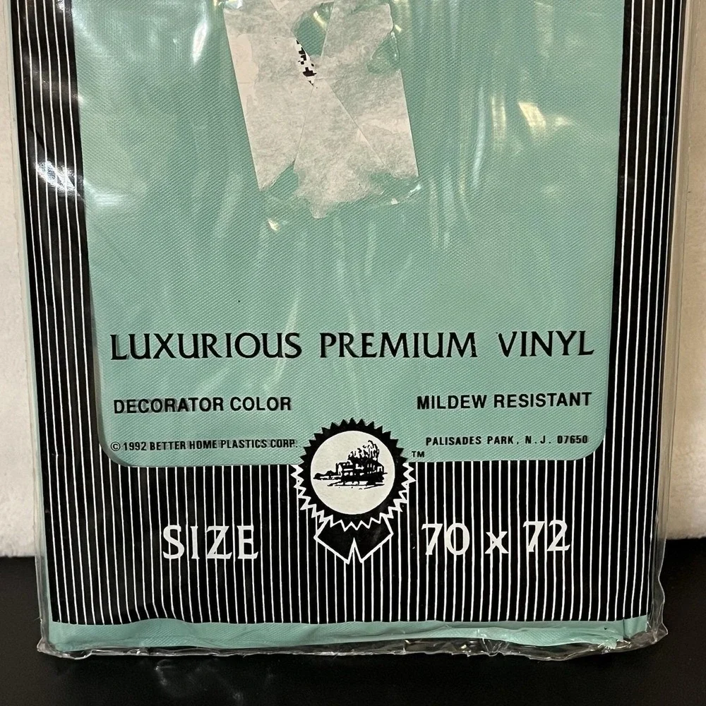 Vintage Premium Vinyl Magnetic Shower Curtain Liner Teal Green 70